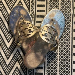 LIGHTLY USED Gold Metallic Miller Sandals